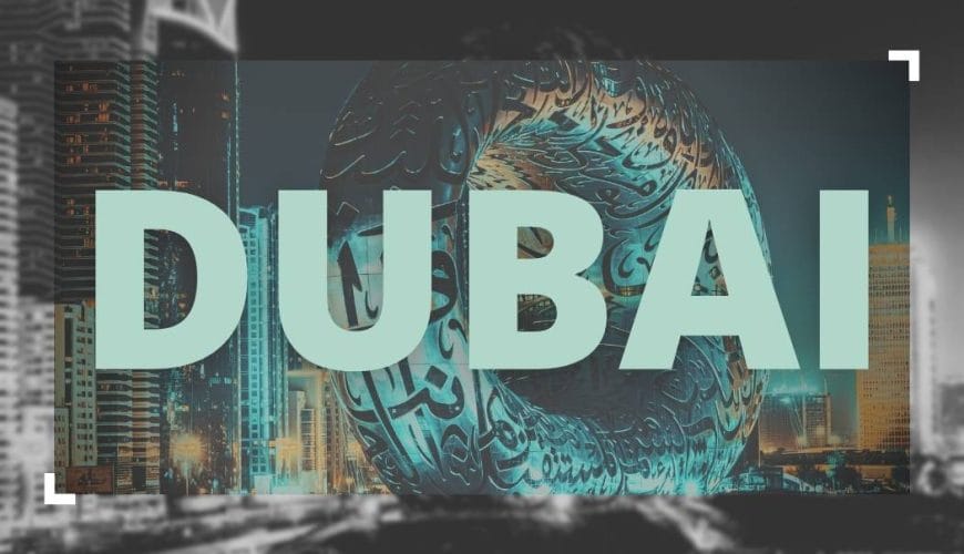 Dubai light green color. Background image of Dubai museum of the future.