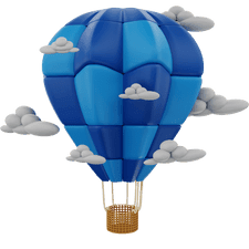 Blue hot air balloon